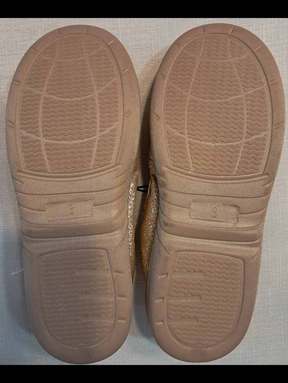 Portland Kids' Glitter Moccasin Slippers - Champagne Sparkle